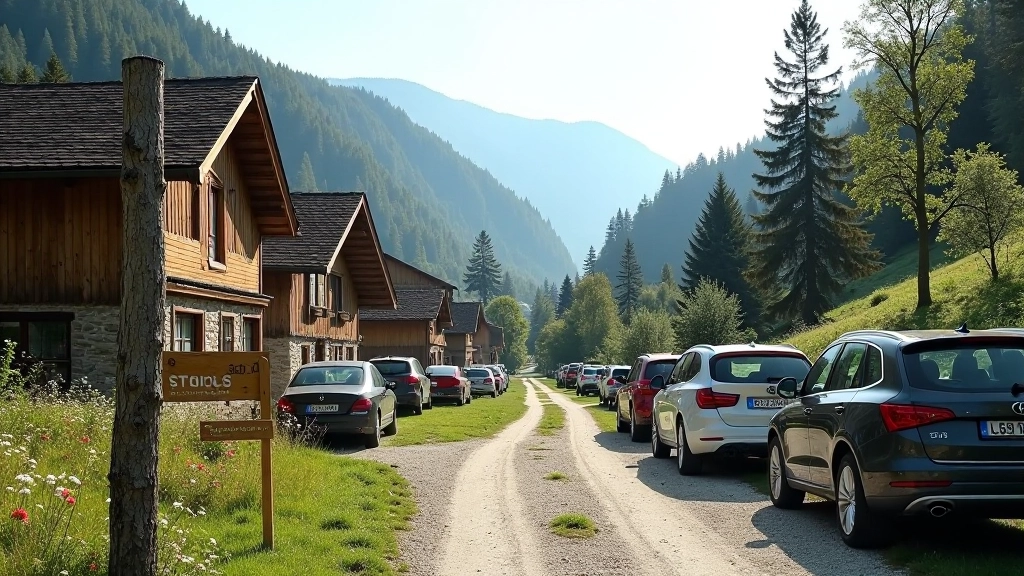 Příjemná lesní cesta s přirozeným povrchemu a starou chatičkou v pozadí